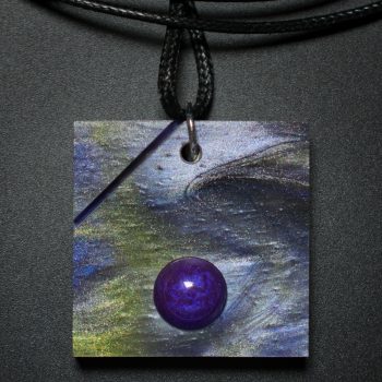 Square Pendant in Purple and Green