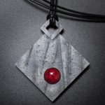 Diamond Pendant in Gray and Red