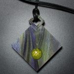 Diamond Pendant in Purple and Green