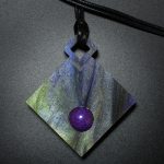 Diamond Pendant in Green and Purple