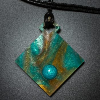 Diamond Pendant in Gold and Green