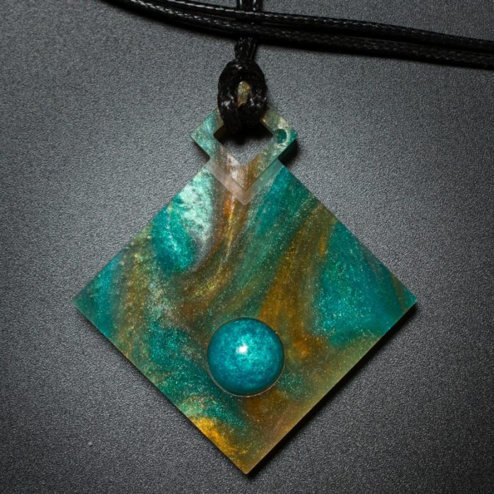 Diamond Pendant in Gold and Green