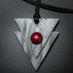 Triangle Pendant in Gray and Red