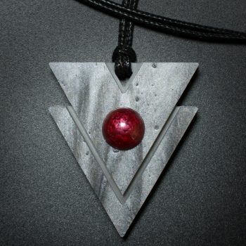 Triangle Pendant in Gray and Red