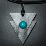 Triangle Pendant in Gray and Teal