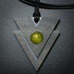 Triangle Pendant in Gray and Green