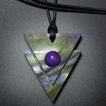 Triangle Pendant in Purple and Green