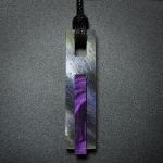 Color Bar Rectangle Pendant in Green and Purple