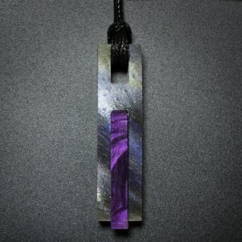 Color Bar Rectangle Pendant in Green and Purple