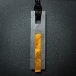 Color Bar Rectangle Pendant in Gray and Gold
