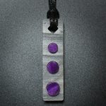 Three Circle Rectangle Pendant in Gray and Purple