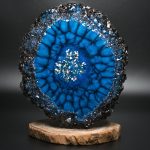 Blue Crackle Crystal Edge Vanity Tray