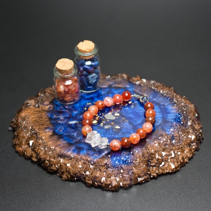 Blue Chocolate Crystal Edge Vanity Tray
