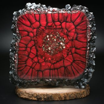 Red Diamond Crystal Edge Vanity Tray