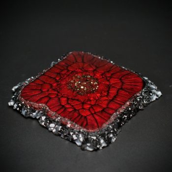Red Diamond Crystal Edge Vanity Tray