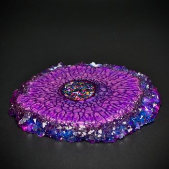 Purple Rain Crystal Edge Vanity Tray