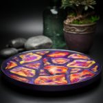 Geode Agate Vanity Tray in Purple Red and Yellow