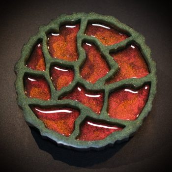 Bonsai Green and Copper Geode Agate Coasters - Set of 2