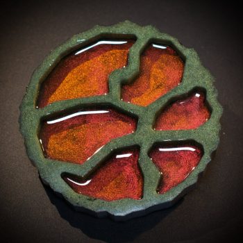 Bonsai Green and Copper Geode Agate Coasters - Set of 2