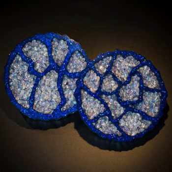 Angel Aura Quartz Geode Agate Coasters - Set of 2