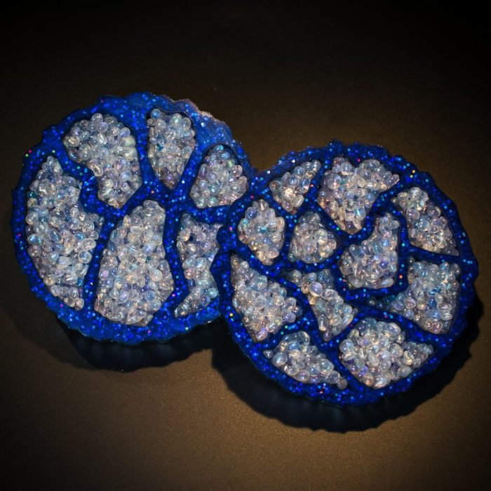 Angel Aura Quartz Geode Agate Coasters - Set of 2