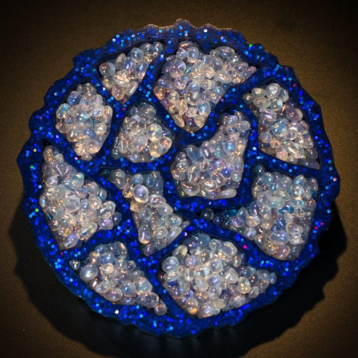 Angel Aura Quartz Geode Agate Coasters - Set of 2
