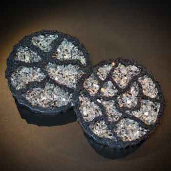 Reflective Glass Geode Agate Coasters - Set of 2