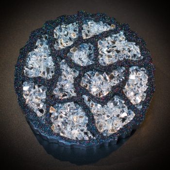 Reflective Glass Geode Agate Coasters - Set of 2