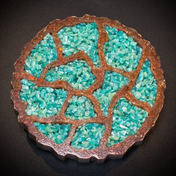 Amazonite and Carnelian Geode Agate Coaster