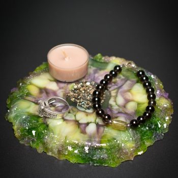 Spring Flowers Crystal Edge Vanity Tray