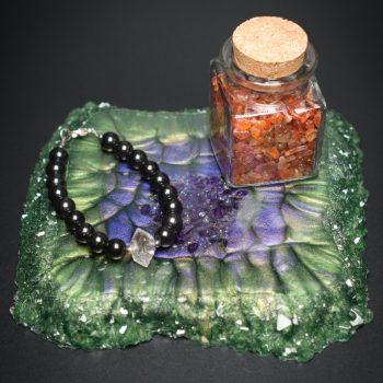 Asian Iris Crystal Edge Vanity Tray