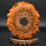 Orange Chrysanthemum Crystal Edge Vanity Tray