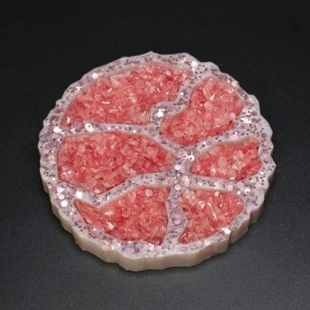 Rose Quartz Geode Agate Coasters – Set of 2