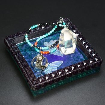 Butterfly Crystal Gem Edge Trinket Dish