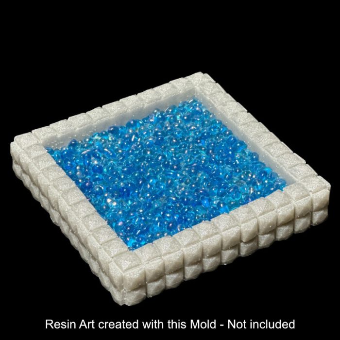 Double Crystal Gem Edge Trinket Dish by Crystal Resin Art