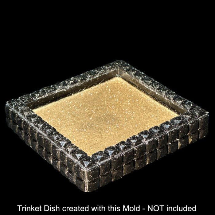 Double Crystal Gem Edge Trinket Dish Mold Sample
