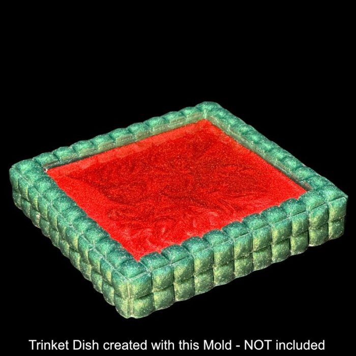 Double Crystal Gem Edge Trinket Dish Mold Sample