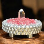 Rose Quartz Diamond Edge Trinket Stand