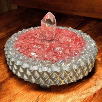 Rose Quartz Diamond Edge Trinket Stand