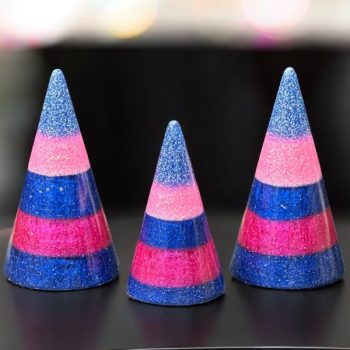 Pink and Blue Sparkle Ring Cones