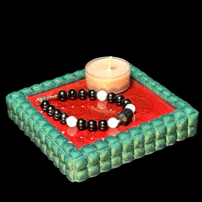 Green and Red Double Crystal Gem Edge Trinket Dish