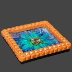 Dark Bloom with Copper Crystal Gem Edge Trinket Dish