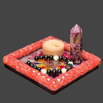 Rose Quartz Flower Bloom Crystal Gem Edge Trinket Dish