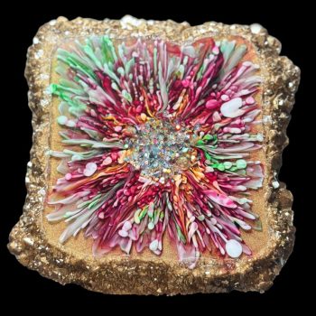 Bronze Bloom Crystal Edge Vanity Tray