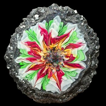 Scarlet Bloom Crystal Edge Vanity Tray