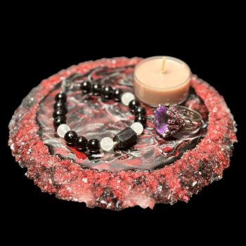 Red Velvet Crystal Edge Vanity Tray