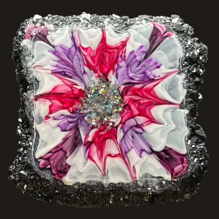 Berry Bloom Crystal Edge Vanity Tray