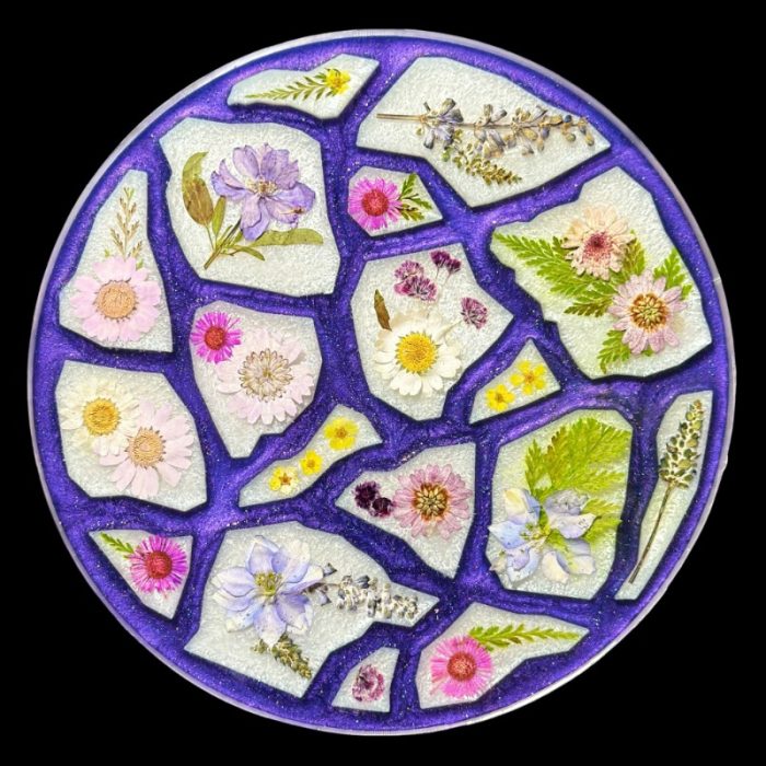 Wildflowers Geode Agate Vanity Tray