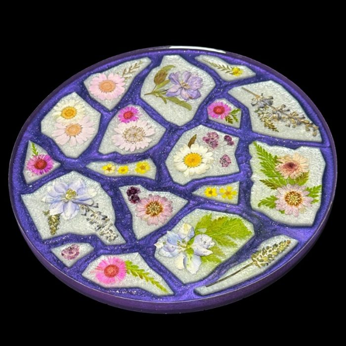 Wildflowers Geode Agate Vanity Tray