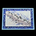 Blue Eco Resin Vanity Tray with Glass Border